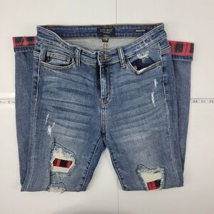 Judy Blue‎ skinny fit blue denim 7/28 womens flannel 3177
